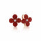 Flower Cluster Stud Ruby Earrings - 1