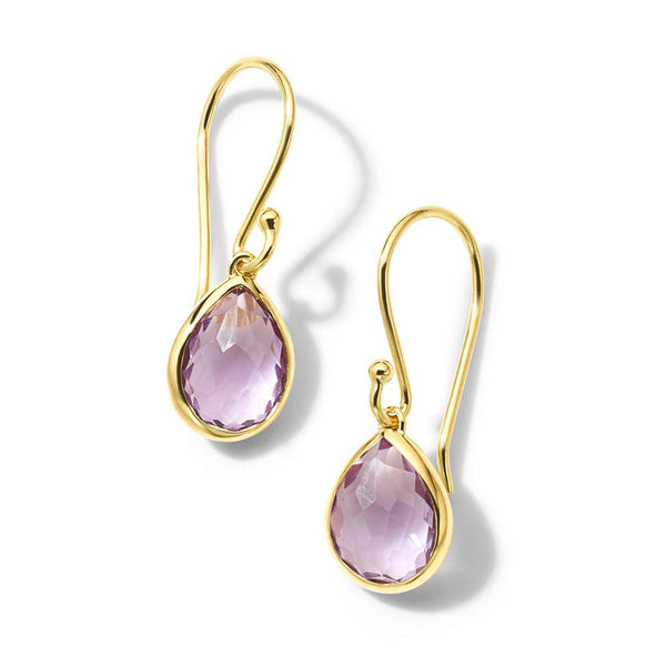 Teeny Amethyst Teardrop Earrings - 1