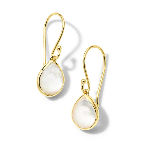 Teeny Mother of Pearl Teardrop Earrings - 1