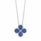 Adjustable Flower Cluster Blue Sapphire And Diamond Pendant - 1