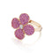 Flower Shared Prong Pink Sapphire Ring - 1