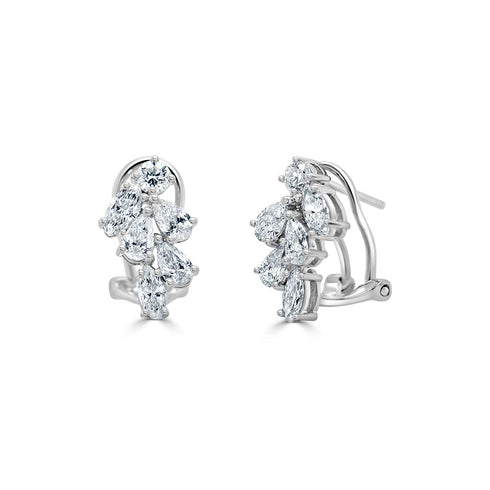 Cluster Chandelier Diamond Earrings - 1