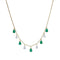 Dangle Prong Pear Emerald And Diamond Necklace - 1