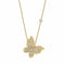 Adjustable Single Station Cluster Butterfly Diamond Pendant - 1
