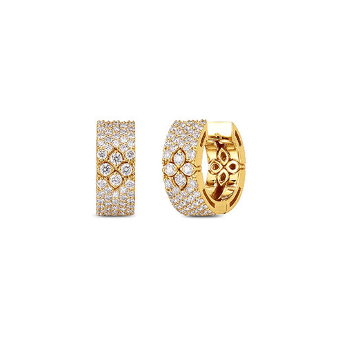 Love In Verona Pave All Diamond Hoop Earrings - 1