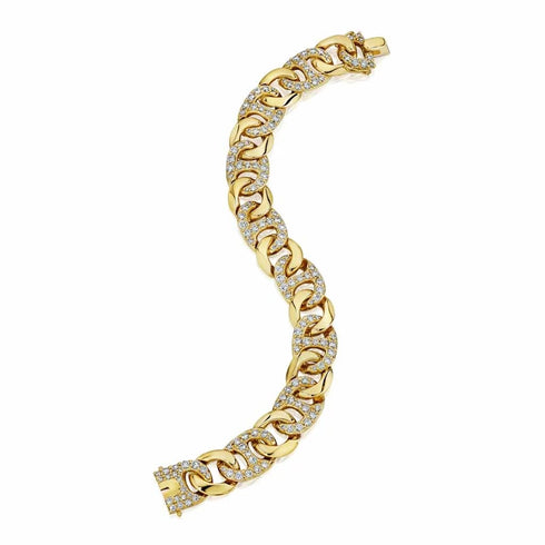 Link Pave Cuban Diamond Bracelet - 1