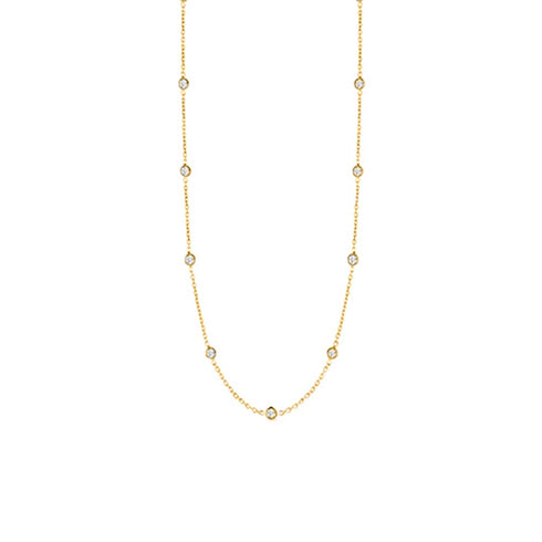 Diamonds By The Inch 13 Station Bezel Round Diamond Necklace - 1