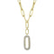 Pave Paperclip Diamond Pendant - 1