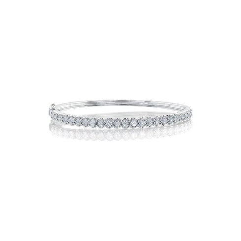 Round Bezel Diamond Bangle - 1