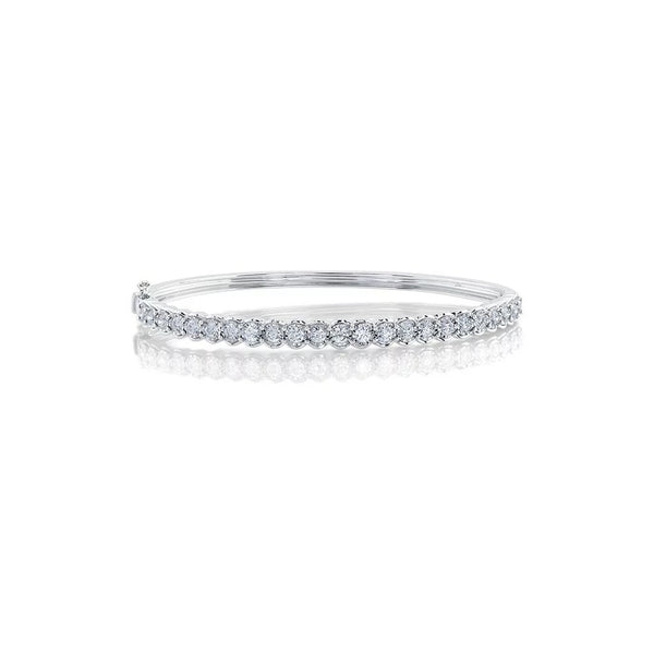 Round Bezel Diamond Bangle - 1