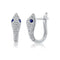 Blue Sapphire & Diamond Snake Huggie Earrings - 1
