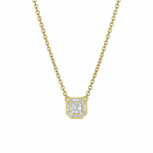 Adjustable Bezel Radiant Diamond Pendant - 1
