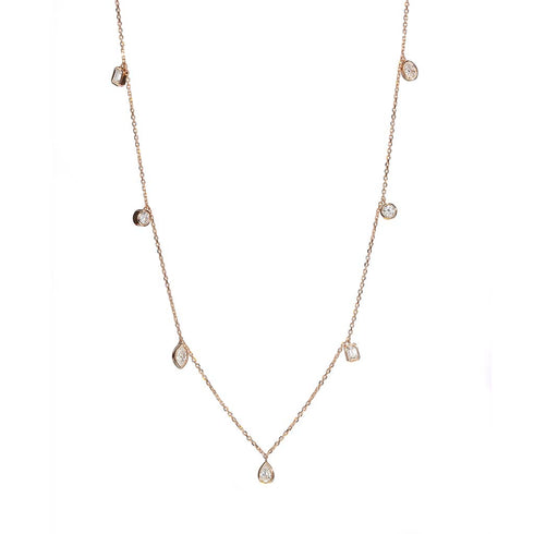 Bezel Multi-Shape Diamond Necklace - 1