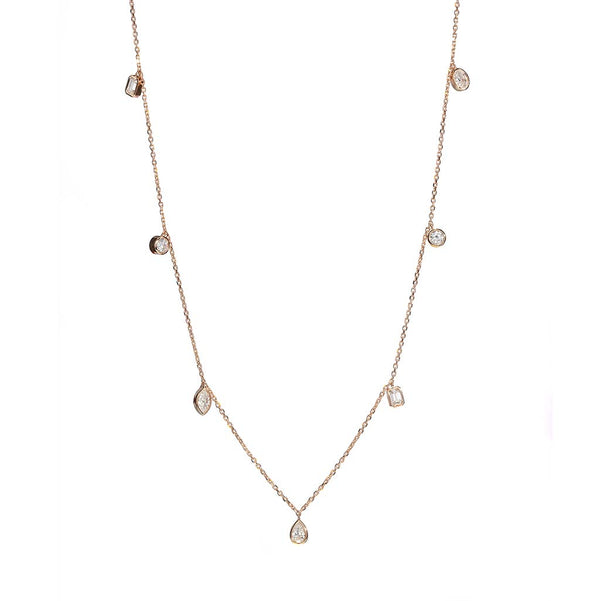 Bezel Multi-Shape Diamond Necklace - 1