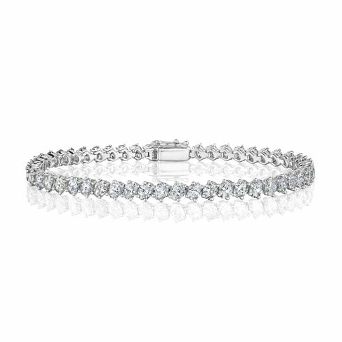 Shared Prong Oval Diamond Bracelet - 1