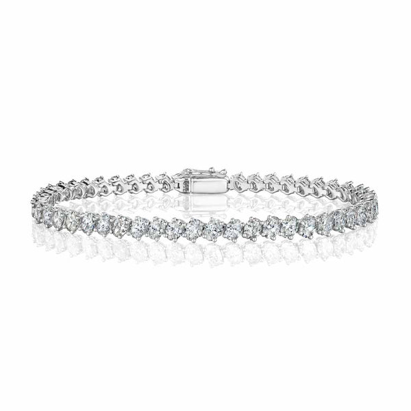 Shared Prong Oval Diamond Bracelet - 1