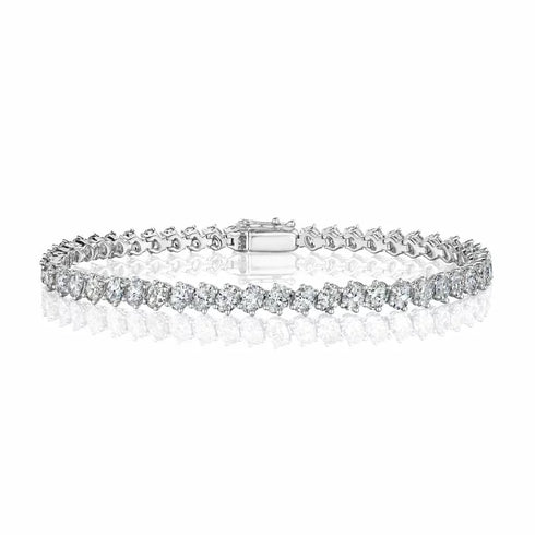 Shared Prong Oval Diamond Bracelet - 3