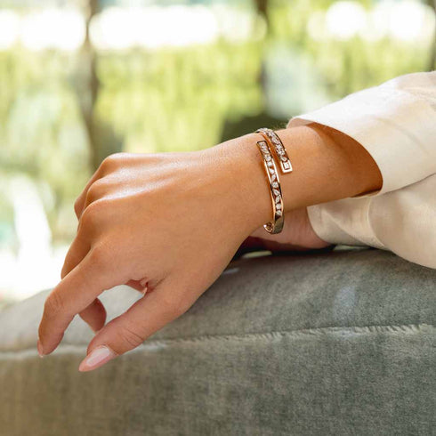 By-Pass Wrap Prong Multi Shape Diamond Bangle - 2