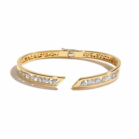 By-Pass Prong Multi Shape Diamond Bangle - 3