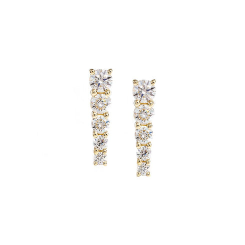 Graduated Stud Diamond Earrings - 1