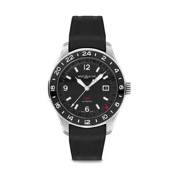 Montblanc 1858 GMT Black Rubber Watch - 1