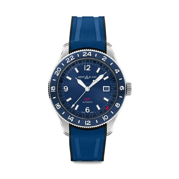 Montblanc 1858 GMT Blue Rubber Watch - 1