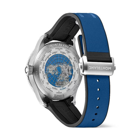 Montblanc 1858 GMT Blue Rubber Watch - 2