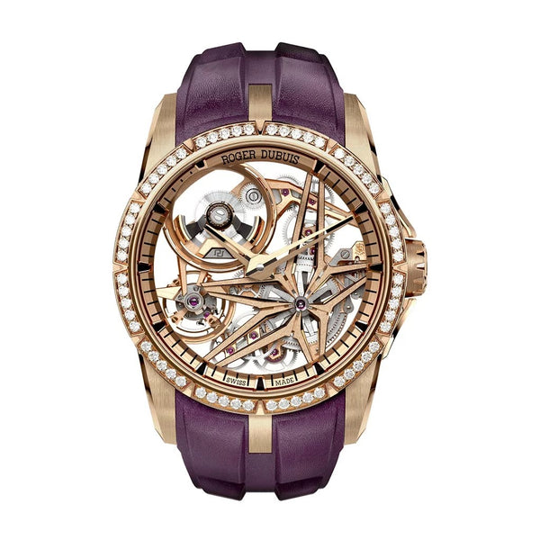 Excalibur MB Eon Gold 42mm Pink Gold Skeleton Dial Watch - 1