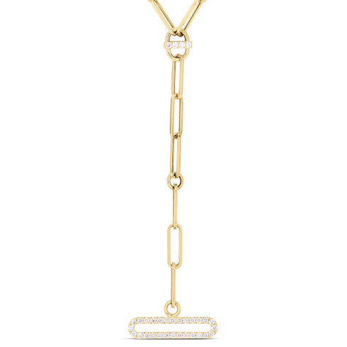 Venetian Princess Pave Paperclip Round Diamond Pendant - 1