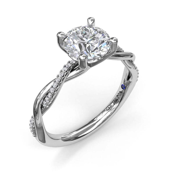 Braided Diamond Solitaire Engagement Ring - 1