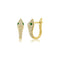 Tsavorite & Diamond Snake Huggie Earrings - 1
