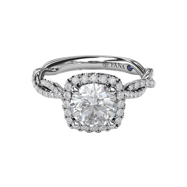 Halo Diamond Solitaire Engagement Ring - 1