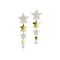 Alternating Star Drop Earrings - 1