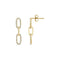 Diamond Paperclip Link Dangle Earrings - 1