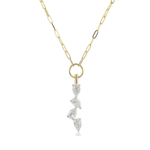 Pear Diamond Drop Necklace - 1