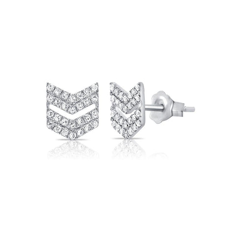 Diamond Double Arrow Studs - 1