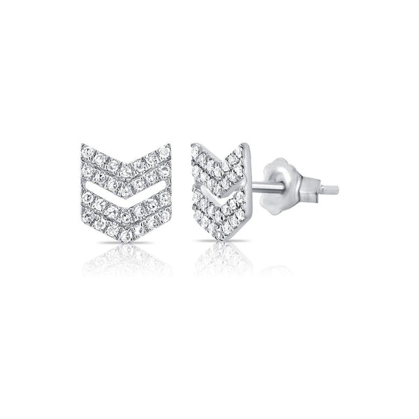 Diamond Double Arrow Studs - 1