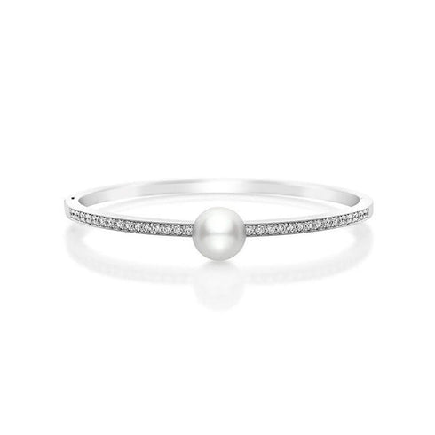 Classic White South Sea Cultured Pearl And Diamond Bracelet - 2