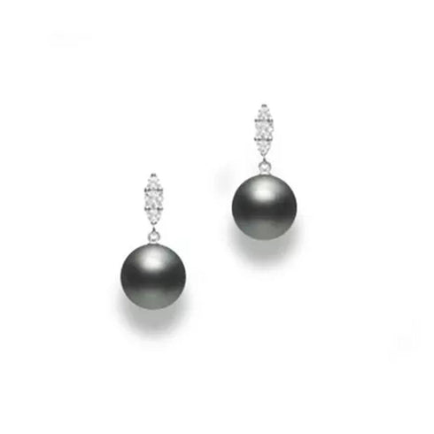 9mm Black South Sea & Diamond Earrings - 2
