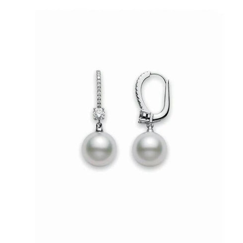 Classic Elegance White South Sea Cultured Pearl Lever Back Earrings - 1