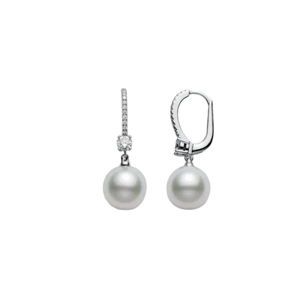 Classic Elegance White South Sea Cultured Pearl Lever Back Earrings - 1