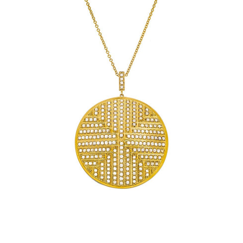 Stella Rose Cut Diamond Medallion Necklace - 1