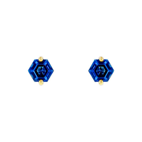 Amalfi English Blue Topaz Hexagon Studs - 1