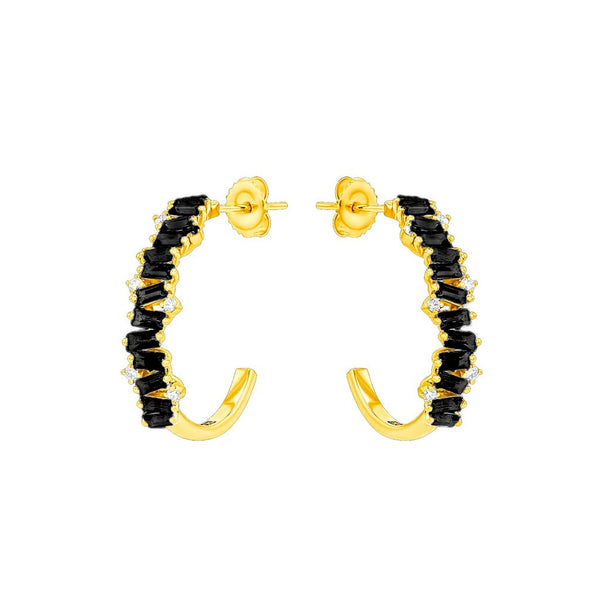 Amalfi Frenesia Black Night Quartz Hoops - 1