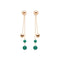 Possession Adjustable Dangle 62mm Diamond And Malachite Earrings - 1