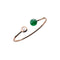 Happy Diamonds Open Round Diamond And Green Agate Bangle - 1
