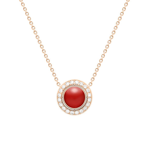 Possession Flipping Halo Diamond And Red Carnelian Pendant - 1