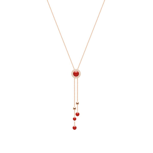 Possession Spinning Lariat Diamond And Red Carnelian Pendant - 1