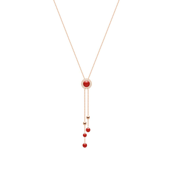 Possession Spinning Lariat Diamond And Red Carnelian Pendant - 1