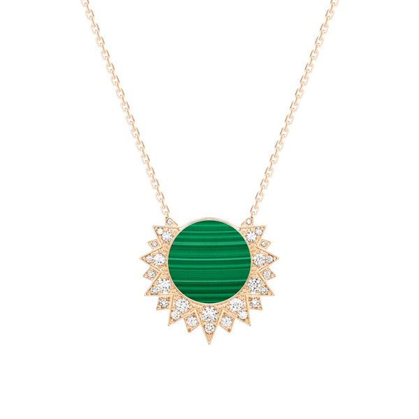 Piaget Sunlight Diamond And Malachite Pendant - 1
